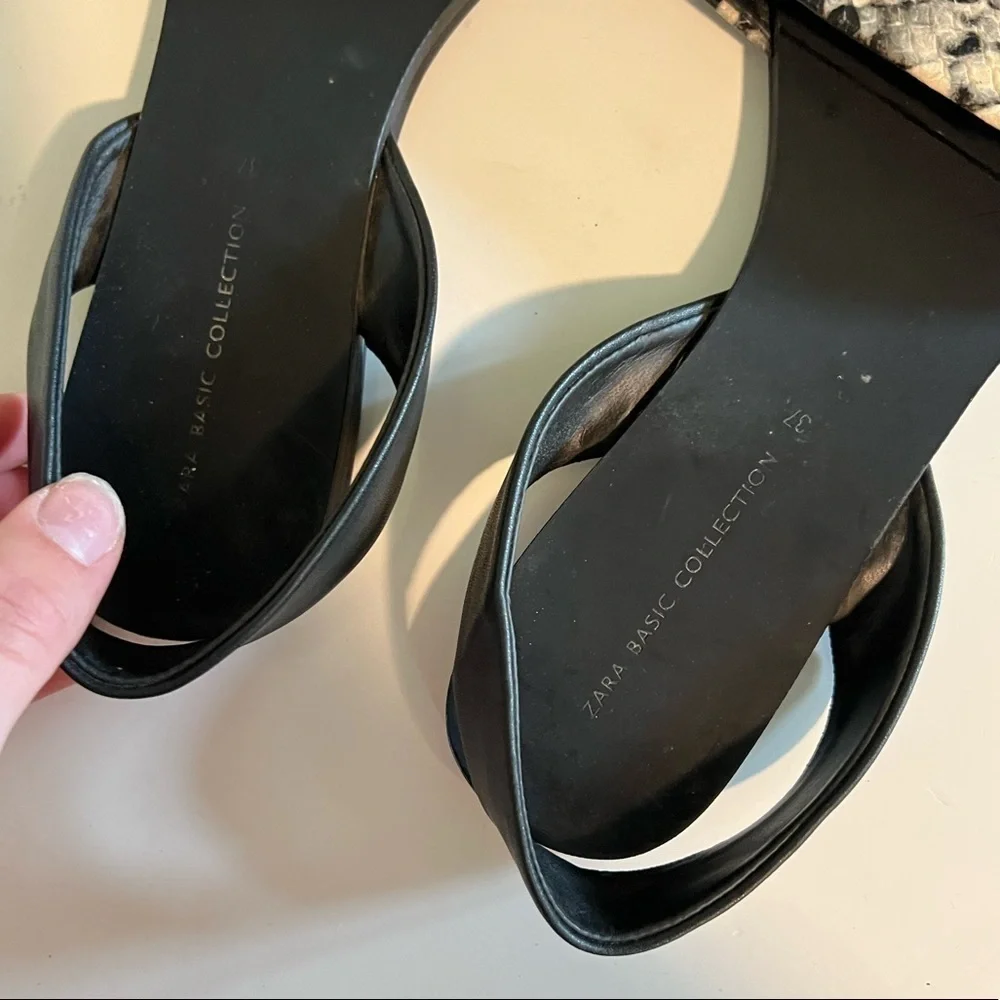 Zara Basic Collection Snakeskin Strap Sandal - Picture 4 of 6